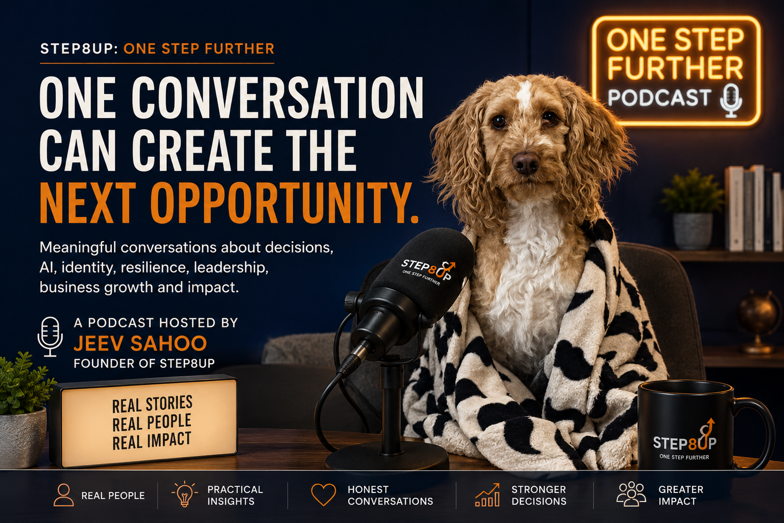 Step8Up One Step Further podcast with Jeev Sahoo and Coco